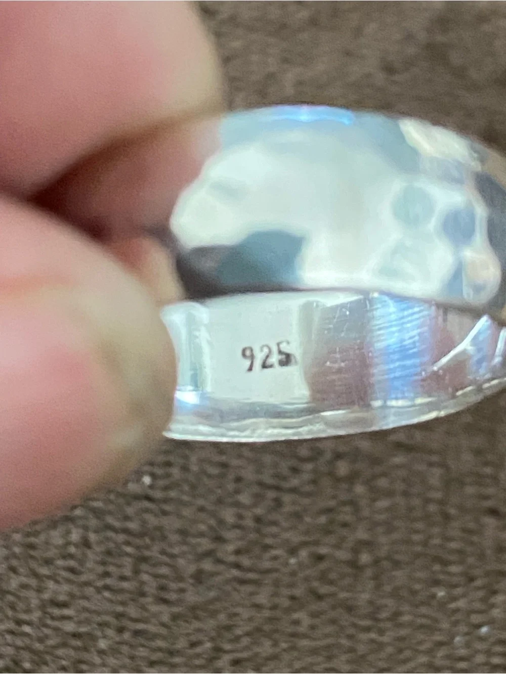Hammered Sterling Silver 925 Men's Band Ring